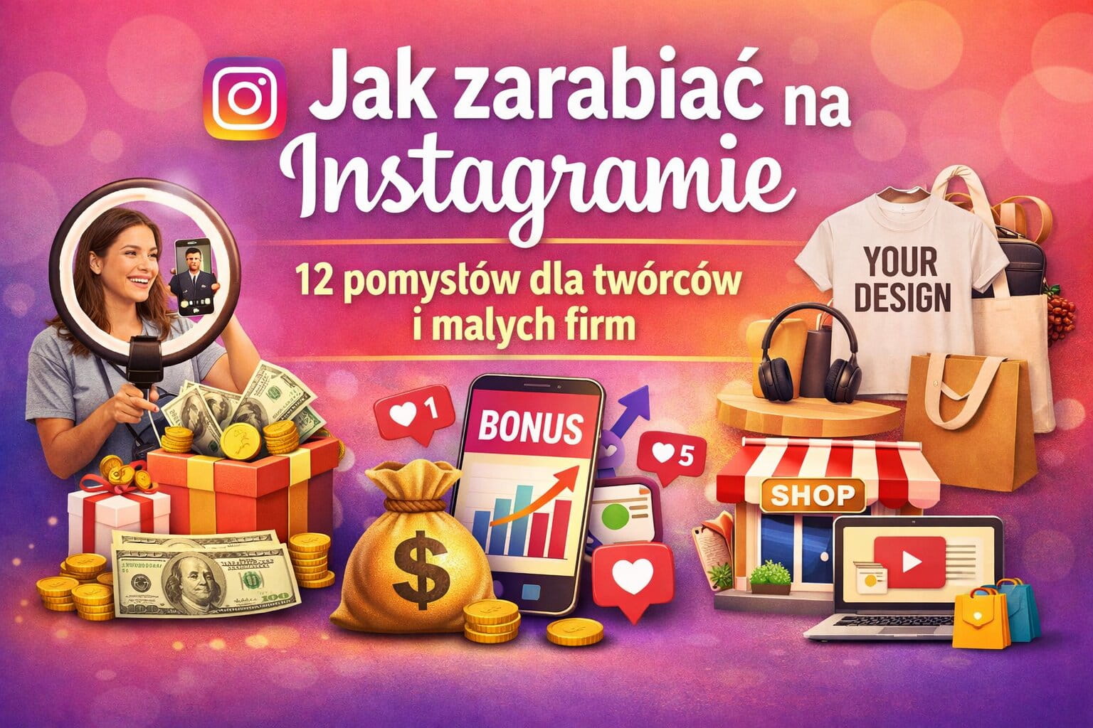 Jak zarabiać na Instagramie w 2026 roku: 12 pomysłów dla twórców i małych firm
