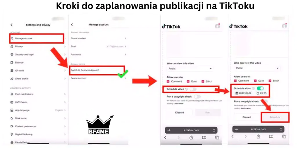 Kroki do zaplanowania publikacji na TikToku